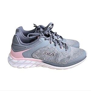 FILA Gray and Pink Modern Athletic Design Sneakers. Size 9